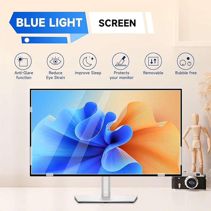 IPROKKO 【2 Pack】 22 inch Anti-Blue Light Monitor Screen Protector for 16:10 Widescreen,Removable Anti Glare Blue Light Blocking Screen Filter，LED PC Anti-UV Eye Protection Filter Film