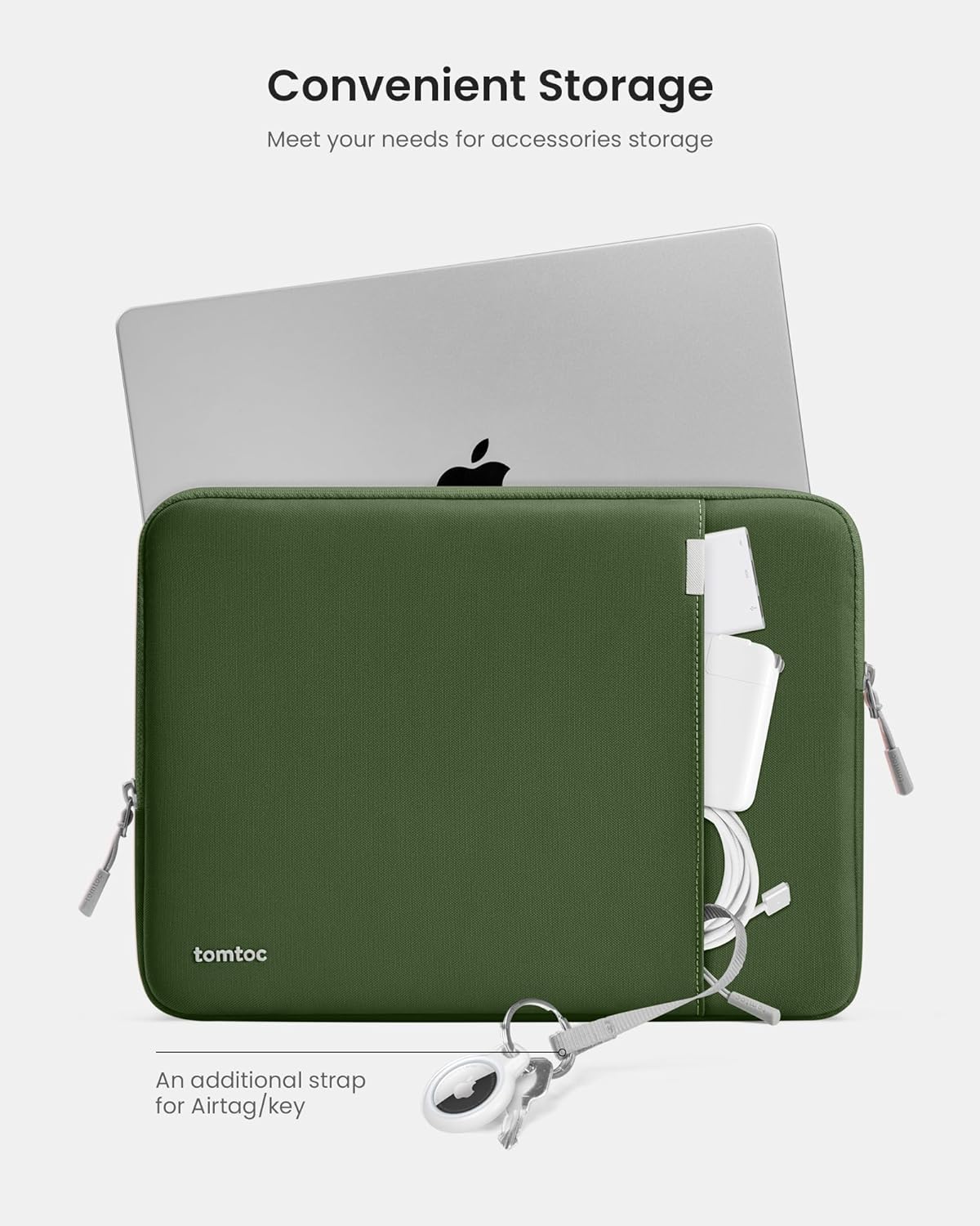 tomtoc 360° Protective Laptop Sleeve - Water-Resistant Case for 13-Inch MacBook Air & Pro