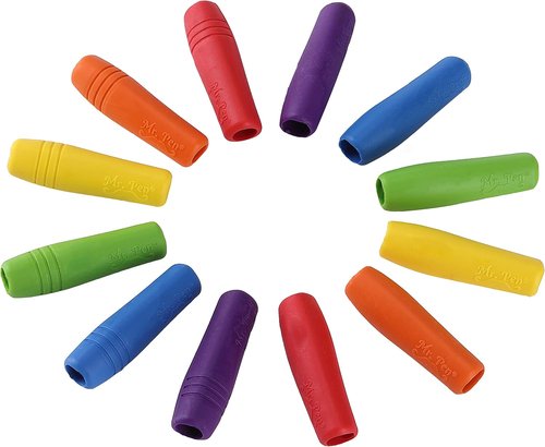 Mr. Pen Pencil Grips - Colorful Ergonomic Rubber Grippers for Adults | 12 Pack