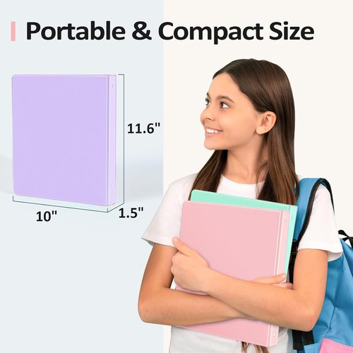 BinderX Extra Durable 1-Inch 3-Ring Binder - Customizable View Cover & Inside Pockets | Blue, Fits 175 Sheets