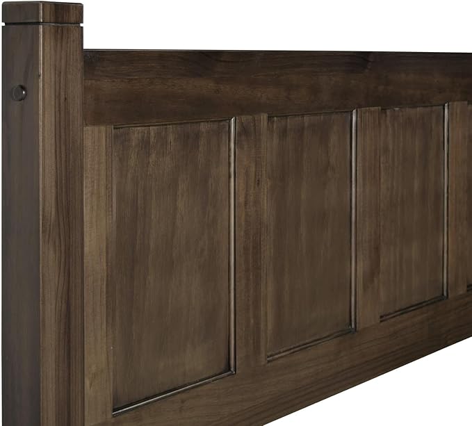 Grain Wood Furniture Shaker Solid Wood Panel Platform Bed, King Size, Expresso