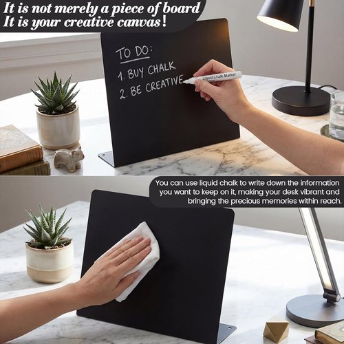 LEIFIDE Magnetic Bulletin Board Set - Wave-Shaped Black Display Boards for Home & Office | 8.5 x 11 Inch