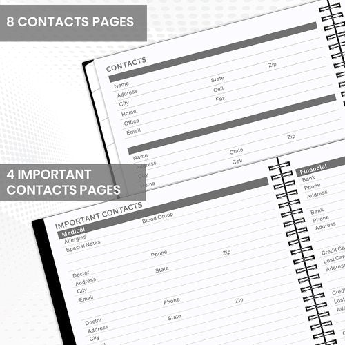 Monthly Planner 2026-2027 | 18-Month Calendar with Contacts & Passwords - 8.5" x 11", Colorful Tabs, Thick Paper