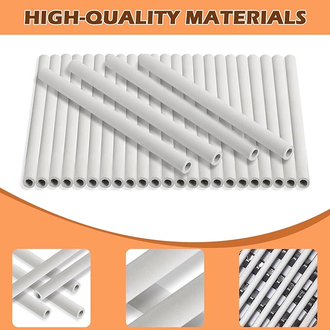 MOASKER Grill Ceramic Rods for DCSCT Gas Grill, Replacement Gas Grill Ceramic Radiants for DCS Grill 245398 27DBQR 36EBQAR 27FSBQ 36DBQ 36DBQAR 48DBQR Grill Heat Plates,9.5" Long,18pcs Ceramic Rods