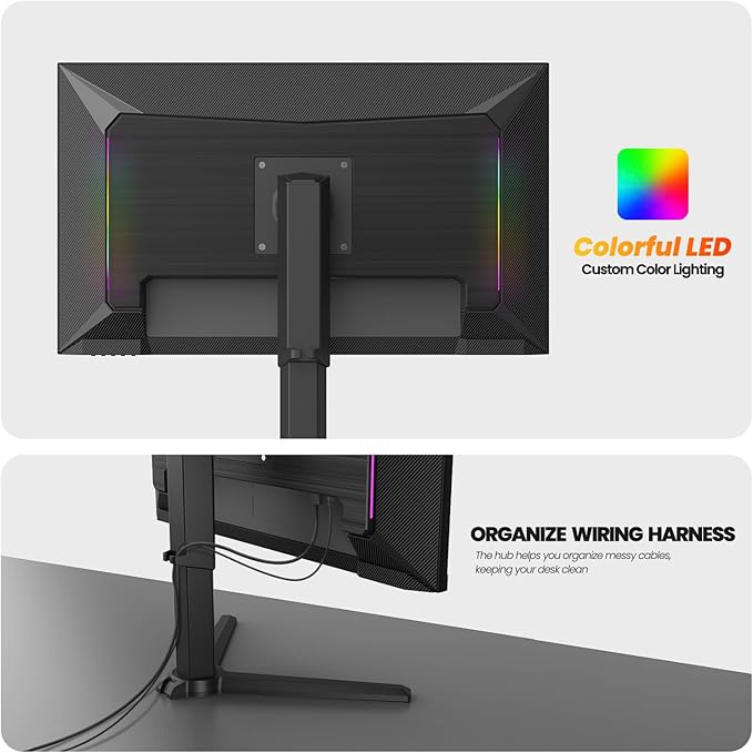 CRUA 27” 540Hz Gaming Monitor, IPS FHD(1920x1080P), AMD FreeSync, 120% sRGB, Height/Pivot/Rotating/Tilt Adjustable Vertical Monitor, HDMI 2.1 + DP 1.4, Wall Mount Install-Black