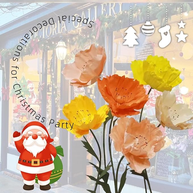 Giant Artificial Flower for Decoration, 6 Pcs/Set EVA Artificial Flower for Wedding Birthday Christmas Party Banquet Backdrop Decor Photography Props Shop Window Display