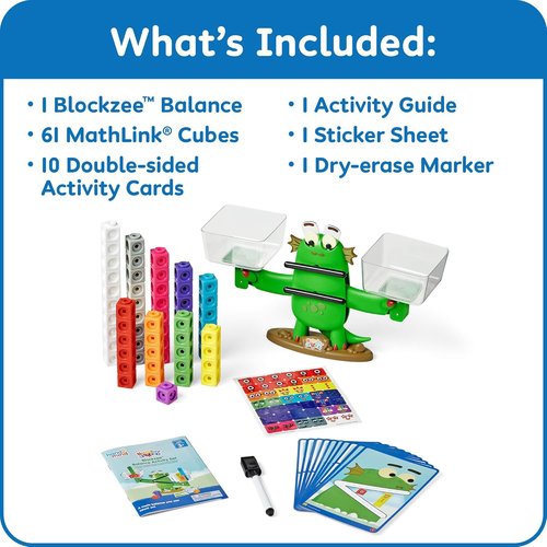 Hand2Mind Numberblocks Blockzee Balance Activity Set - 61 MathLink Cubes & Balance Scale for Educational Fun