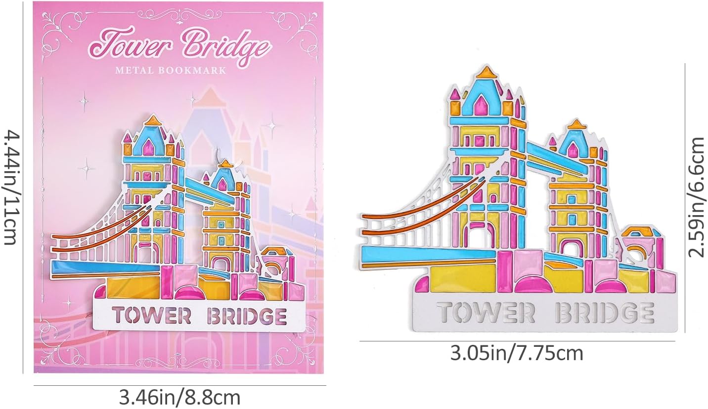 Tower Bridge Metal Bookmarks - Transparent Design for Aesthetic Reading | Perfect Gift for Book Lovers