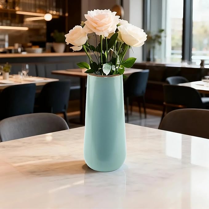 8-inch ice Cracked Glazed Ceramic vase, Modern Eastern Style Ceramic vase, Dining Table, Central Living Room Shelf Decoration (TQ01)