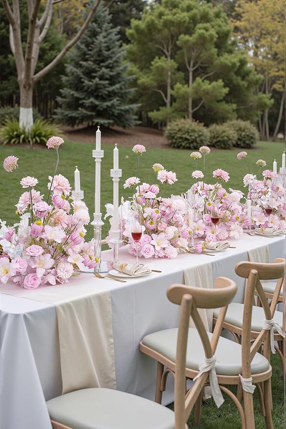 2pcs19inch Pink Free Standing Flowers Ball Bouquet Artificial Rose Arrangements Balls for Wedding Centerpieces Tables Chair Aisle Runner Flowers Decoration