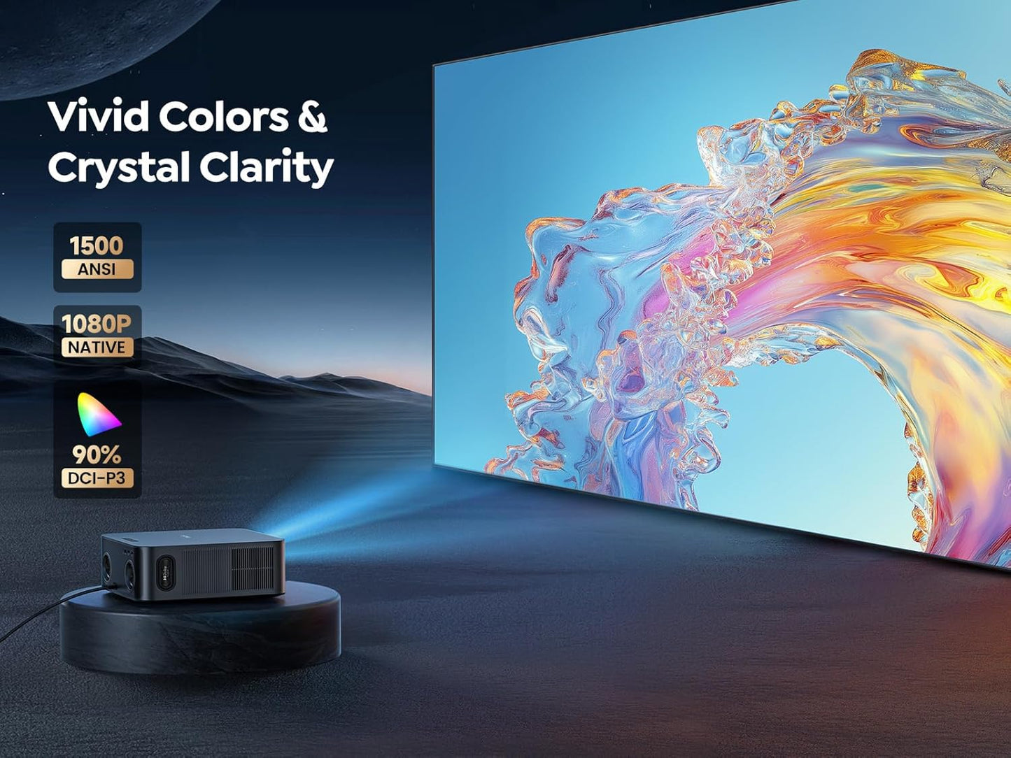 TOPTRO X9 Smart Projector - 4K Dolby Audio with WiFi 6 & 2-Way Bluetooth | Native 1080P, HDR10, AI Auto Focus