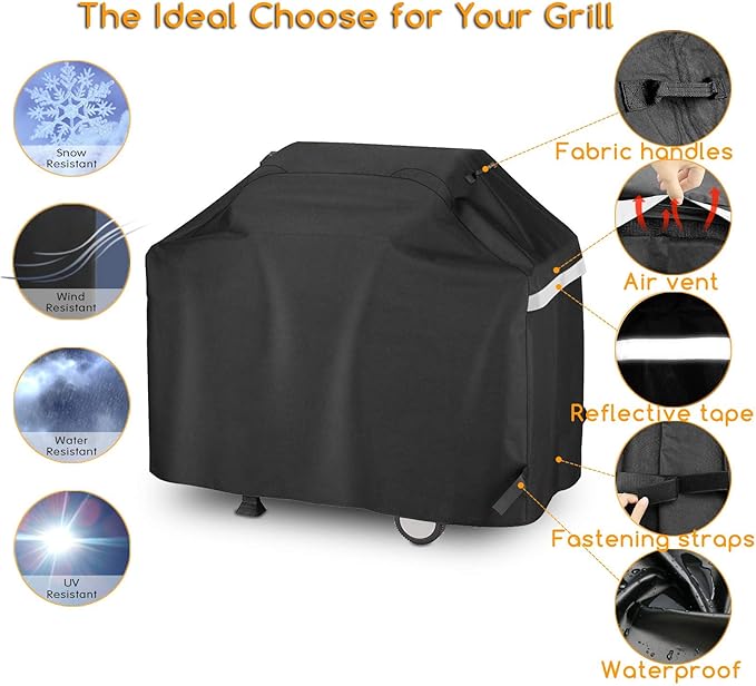 Utheer 60 Inch Grill Cover for Nexgrill 720-0830H 720-0888S 720-0888N 3, 4, 5 Burners Gas Grills, Dyna Glo DGF493PNP-D, for Weber Brinkmann CharBroil Jenn Air and More, Heavy Duty Waterproof