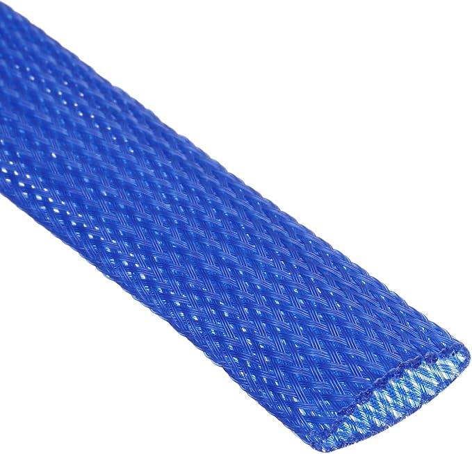 uxcell Expandable Sleeving,1 3/16-inch 10ft Cable Sleeve, Blue