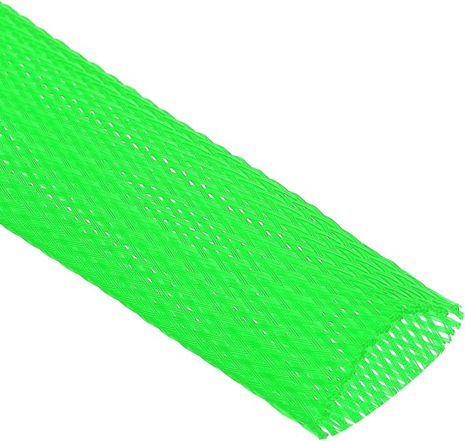 uxcell Expandable Sleeving,1 9/16-inch 10ft Cable Sleeve, Green