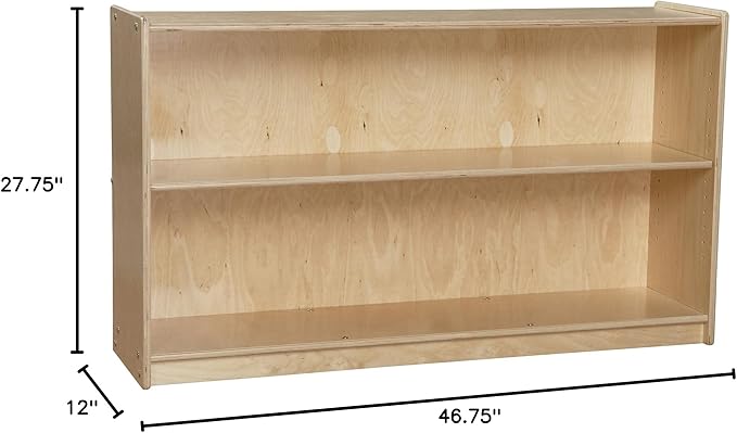 Contender 2 Shelf Bookcase Unit with Adjustable Shelves for Book, Puzzle, Toy Organizer Book Shelves for Kids Room, Montessori Furniture, in Classroom, Preschool, Homeschool