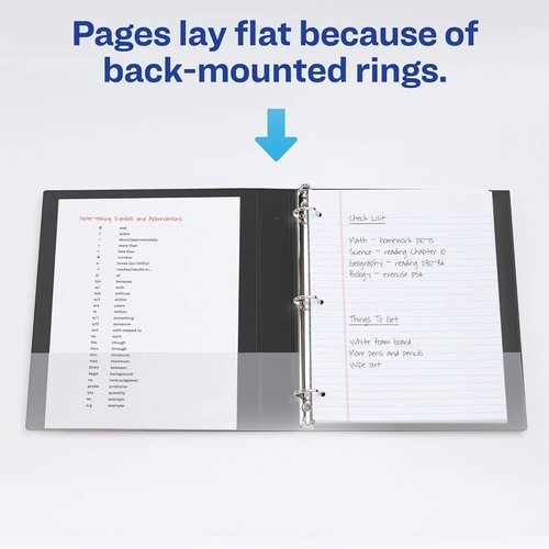 Avery Durable 1" Black 3 Ring Binder - One Touch EZD Rings & Label Holder for Easy Organization