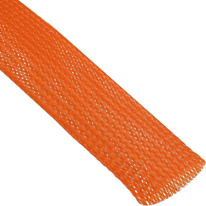 uxcell Expandable Sleeving, 1 1/4-inch 25ft Cable Sleeve, Orange