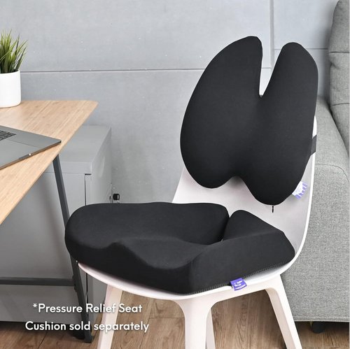 C CUSHION LAB Lumbar Pillow - Ergonomic Multi-Region Firm Back Support for Pain Relief - Black