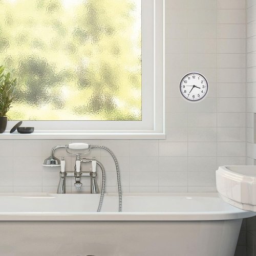 AOZBZ Waterproof Shower Clock - Battery Operated with Suction Cup Mount | Small White Bathroom Timer