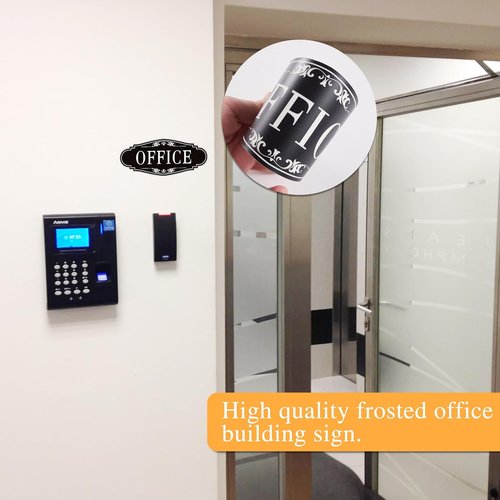 Modern Office Sign Sticker - Self-Adhesive, Waterproof & Fade-Resistant | Black for Home & Business
