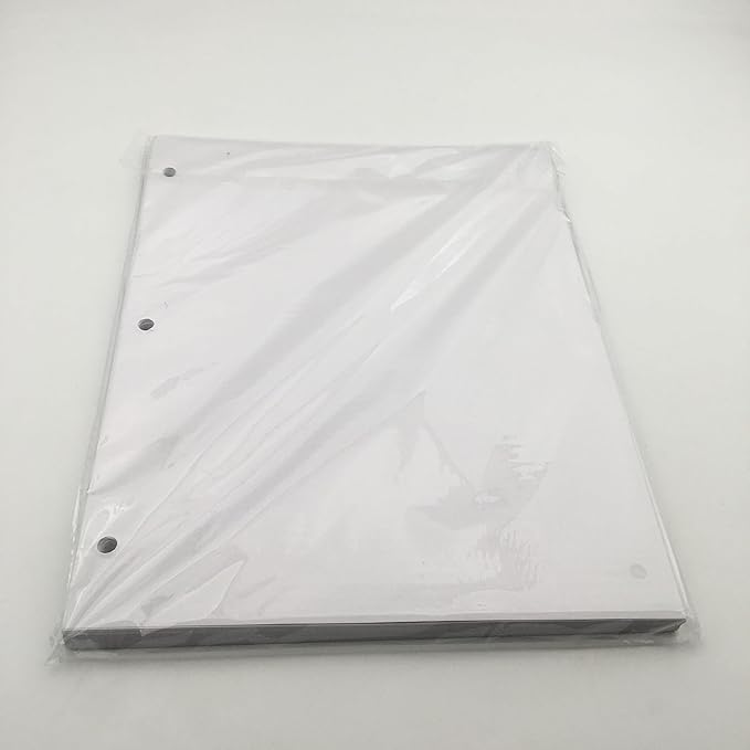 Shuokecrafts Loose Leaf Paper,(8.5" x 11") - 3-Hole Punched Letter, Filler Paper,Multi-Use Print & Copy White Paper Brightness (100)