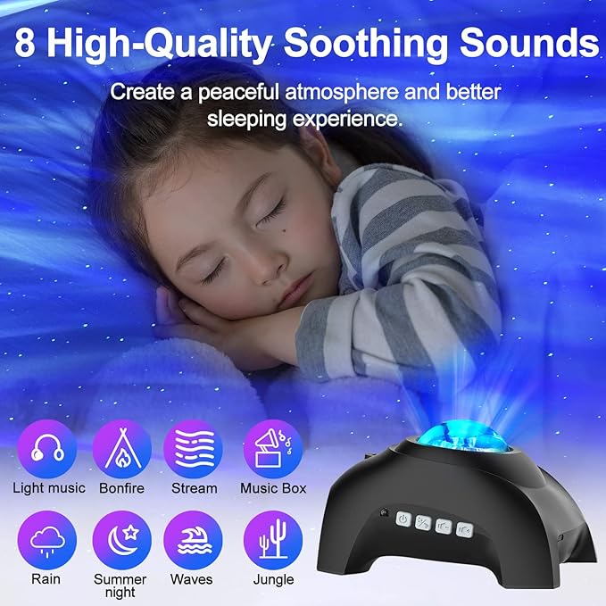 Star Projector, CIMELR Northern Galaxy Aurora Lights Projector with 33 Light Effects Bluetooth Speaker & White Noise, Remote Control Night Light for Bedroom, Room Decor, Party, Gift for Kids Adults