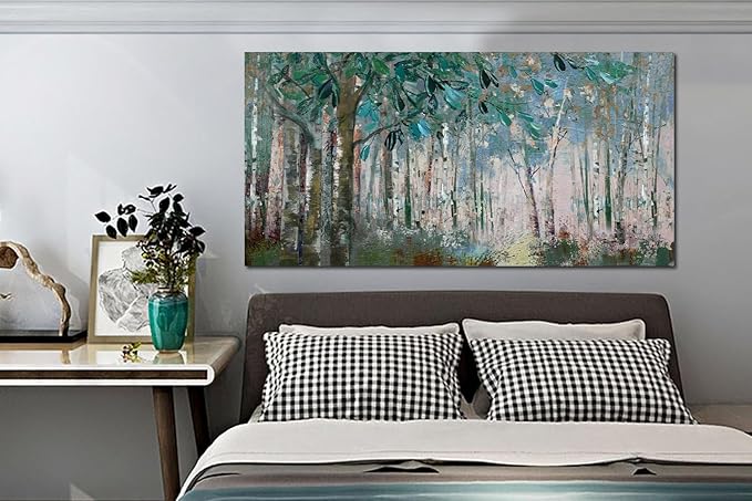 Ardemy Tree Canvas Wall Art Forest Pictures Wall Decor Nature Painting Abstract Wall Art for Living Room Artwork Bedroom kitchen Dining Room Home Office, 40"x20"