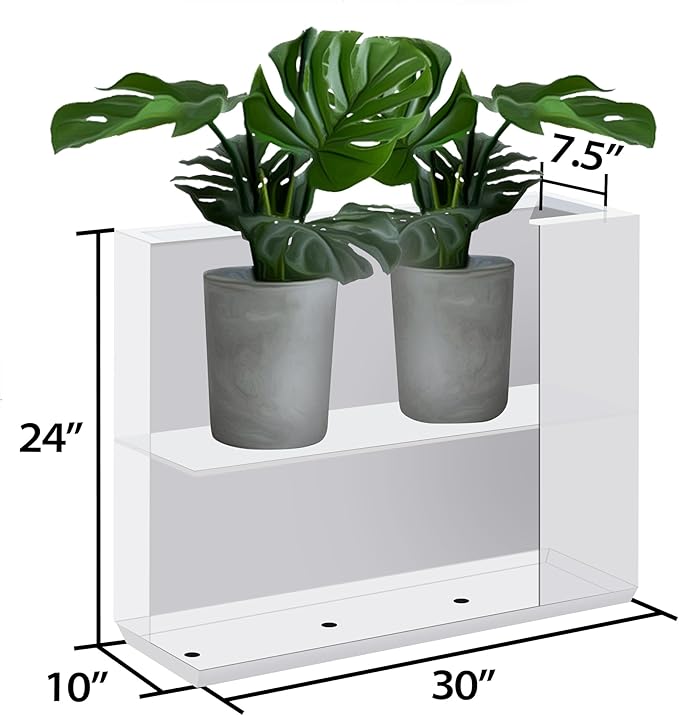 Wallowa Metallic Heavy Outdoor Planter Box, Span Plant Container, Long and Tall Divider Flower Pot, 30Lx10Wx24H, White, No Assembly 30.8 Pounds