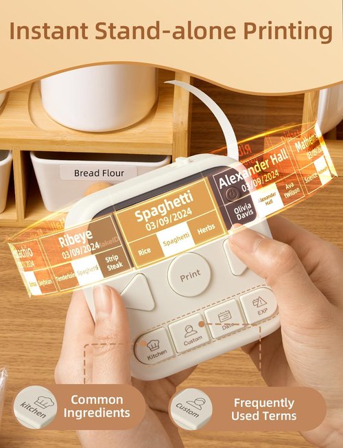 Makeid Label Maker - S1 Pro Bluetooth LCD Display Labeler | Quick Print Inkless Magnetic Printer for Home & Office Organization