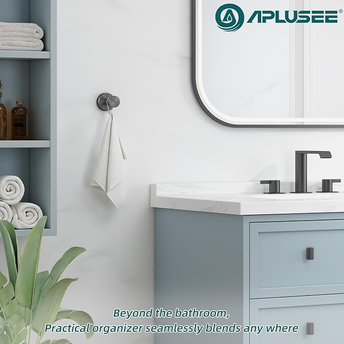 APLusee Gunmetal Gray Single Robe Hook, 304 Stainless Steel Heavy Duty Towel Hook (11LBS Capacity), Wall Mounted Towel Hanger for Bathroom Kitchen Garage