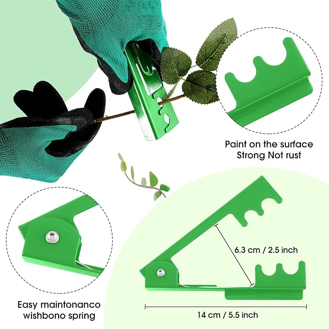 WILLBOND Floral Arrangement Kit, Christmas Rose Thorn Stripper Tool Garden Pruning Shears Scissors Rose Thorn Remover Pruner Trimmer Gloves Tapes Florist Garden Tool Gift Kit for Women(Green)