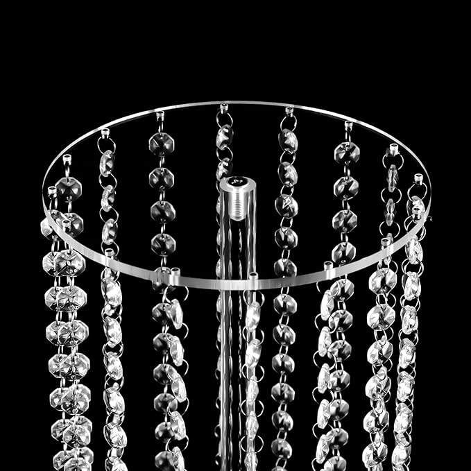 10 Pcs 23.6 Inch Acrylic Crystal Flower Stands, Tall Wedding Centerpieces for Tables with Crystal Chains, Clear Modern Flower Vase Stands for Party Event Home Hotel Decor