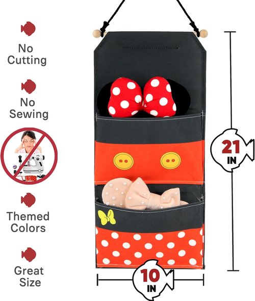RUNROLE 2 Pocket Canvas Fish Extender - Portable Hanging Storage Organizer for Cruises | Customizable 10-Inch Width