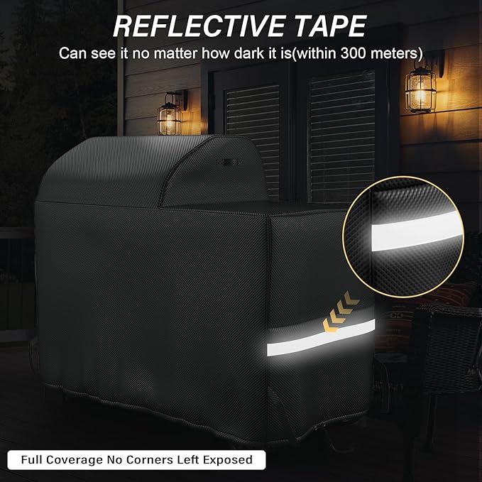Grill Cover for Traeger Grills Woodridge Electric Wood Pellet Grill and Smoker, Upgraded Full-Length Heavy Duty Waterproof Anti-UV Cover for Traeger Woodridge Grills BAC761 TFB86MLH