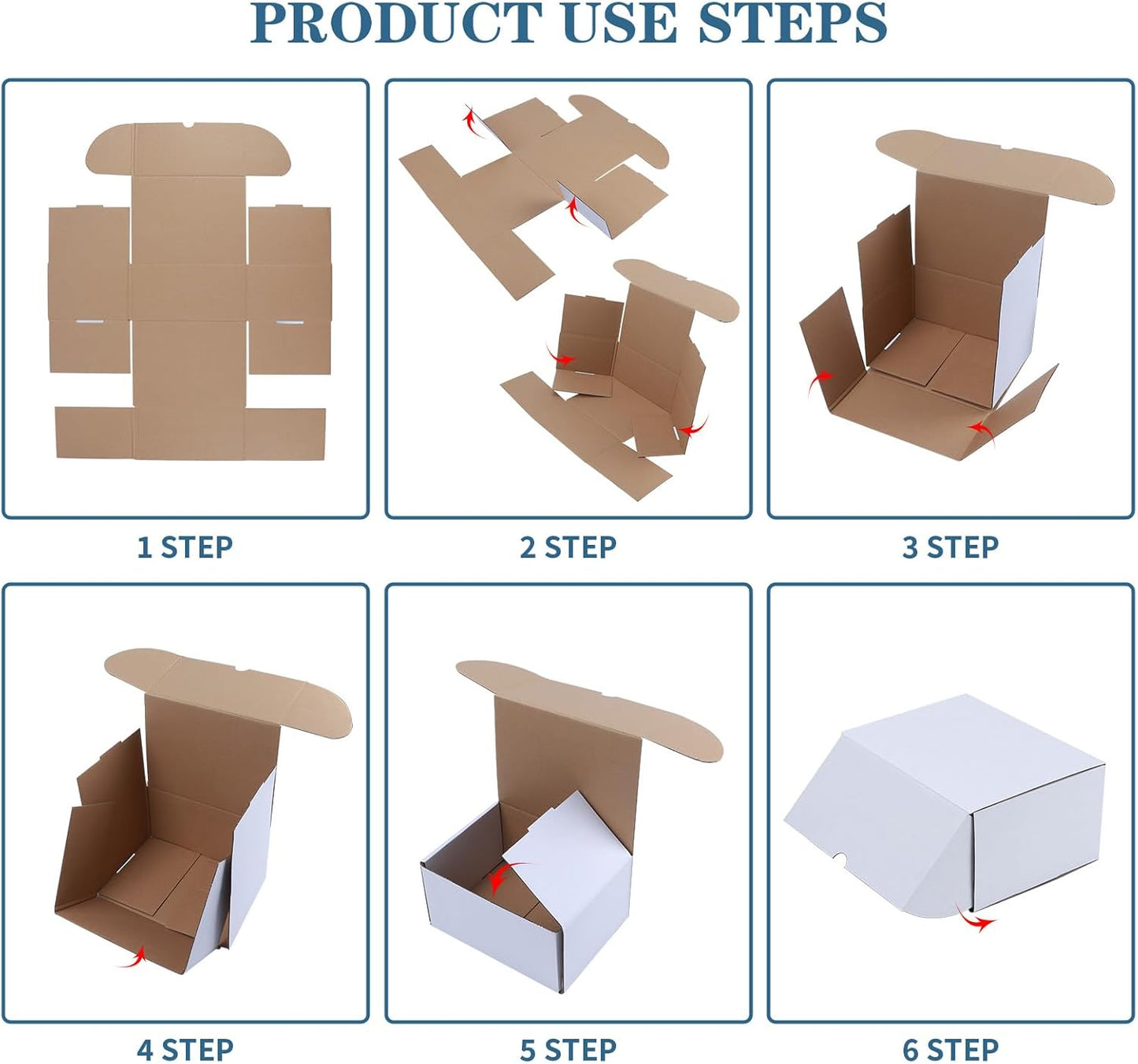 ZBEIVAN White Shipping Boxes - 12x6x4 Corrugated Cardboard Mailer Set of 20 for Small Business Packaging