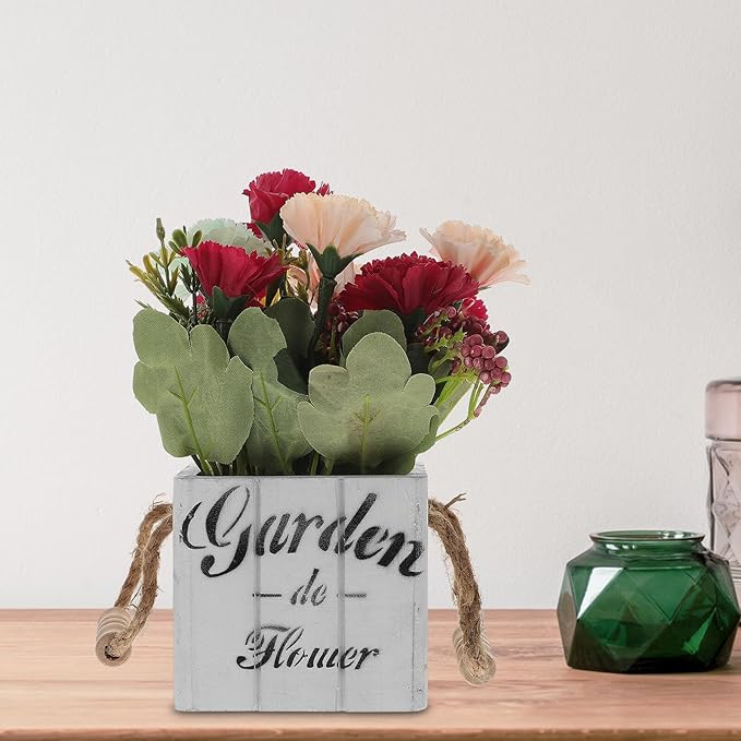 Artificial Potted Plant Adornment Small Fake Flowers Bonsai Decor for Home Office Tabletop Realistic Artificial Flower Arrangements Decoration No Water Needed for Windowsill and