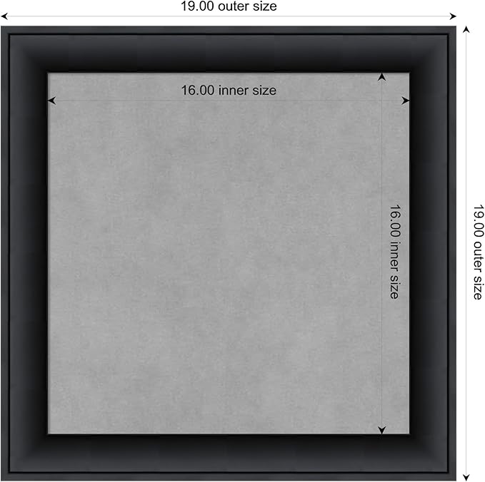 Amanti Art Black Framed Magnetic Board 19x19 Small Vision Board for use with Magnets, 100% Metal Sheet to Display Items as Office Decor or for Home Organization in mudroom, Kitchen or Kids Room