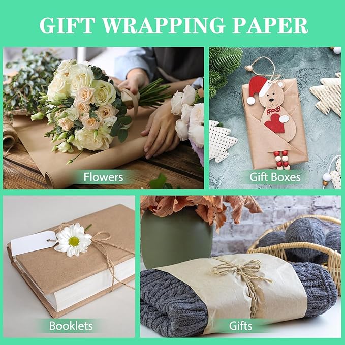 15”x 20”Kraft Paper Sheets Bulk Brown Paper Large Craft Paper for Arts, Drawing, DIY Projects, Brown Wrapping for Gift Shipping Packaging 200 Sheets