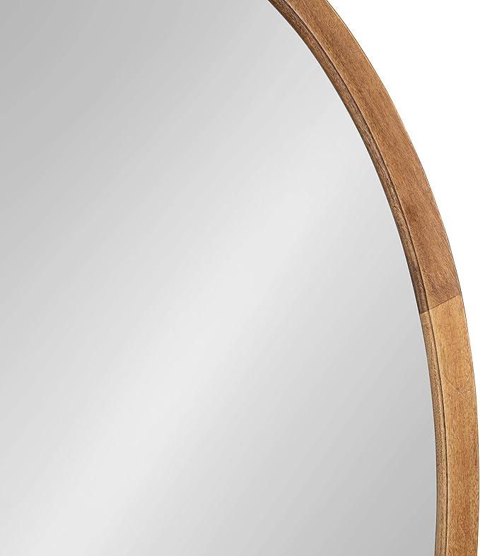 Kate and Laurel Hogan Farmhouse Oval Framed Wall Mirror, 24 x 36, Rustic Brown, Decorative Bulletin Board for Wall