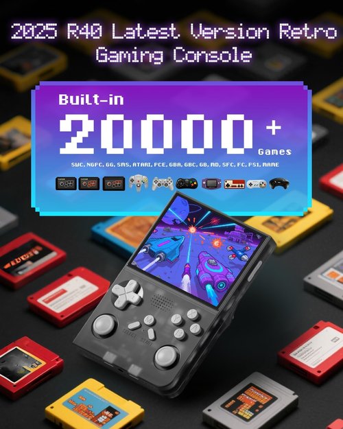 R40 Handheld Game Console - Retro Gaming with 128G TF Card & 20,000+ Games | Portable Mini Emulator