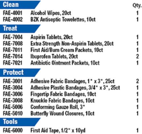 First Aid Only 50-Person First Aid Kit Refill - 237 Essential Supplies for Business & Home | Blue