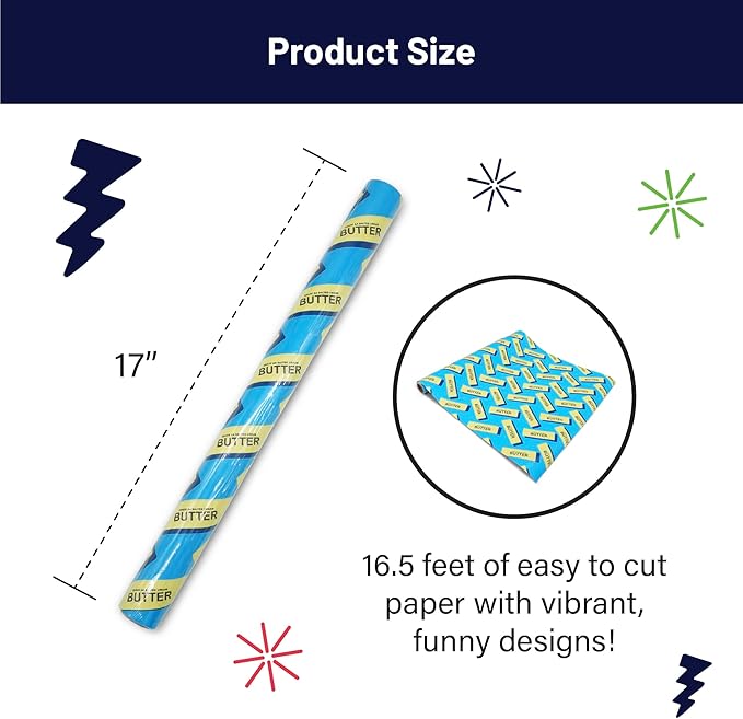 GOOFBALLS Hilarious Wrapping Paper Roll – Funny Gift Wrap for Birthdays, Holidays, White Elephant, Gag Gifts - Butter
