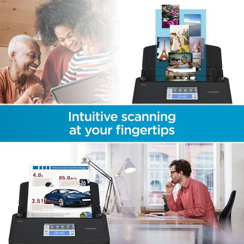 ScanSnap iX1600 Document Scanner - Wireless & USB, High-Speed with Touchscreen & Auto Feeder - Black