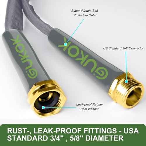 50FT Ultra-Light Garden Hose by 2025 | Flexible, Burst-Resistant & Kink-Free for All-Weather Use