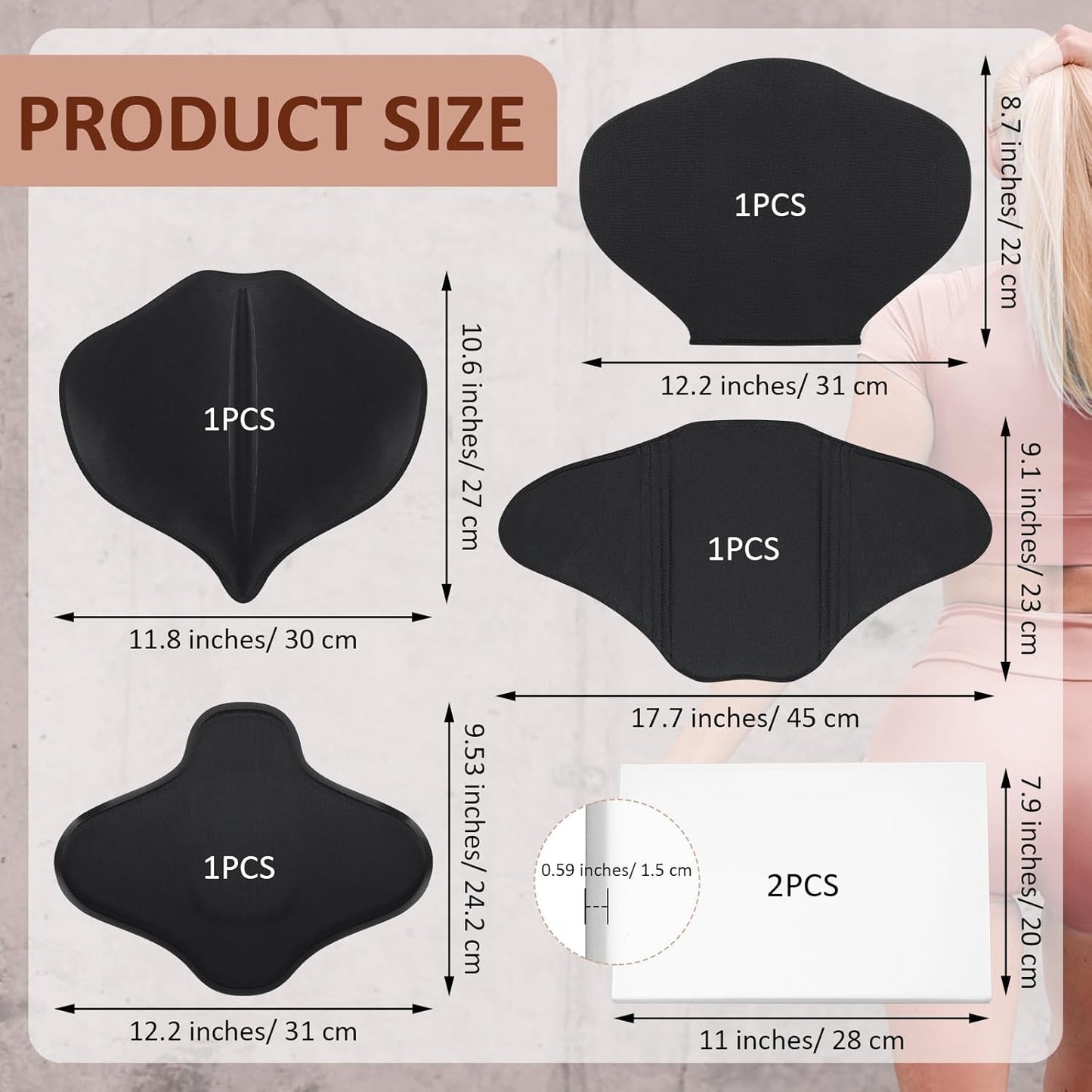 TrelaCo Lipo Foam Board Set - 6 Pcs BBL Lumbar Molder & Compression Ab Board | Black & White