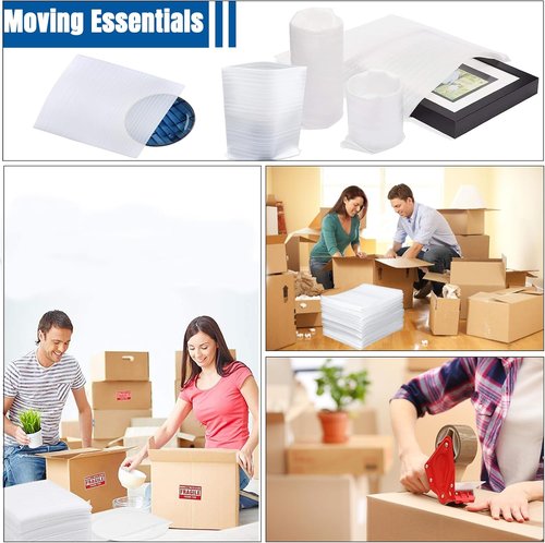 Foam Pouches - 100 Pack Cushion Wrap for Moving & Storing | 10"x12" Foam Protects Fragile Items