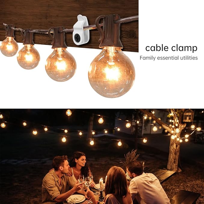 GEZIDEA String Light Hanger Hooks,Screw in Hooks for Hanging Christmas Light,Led Fairy Led Light Clips,White,50 Pack