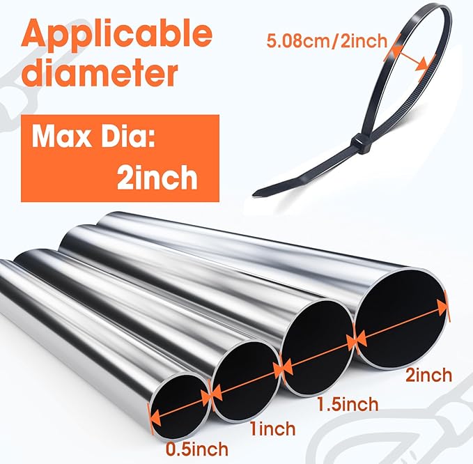 2000 PCS Zip Ties 8 Inch, Cable Ties 40lbs Tensile Strength, Black Zip Ties for Indoor and Outdoor Use, UV Resistant Wire Ties