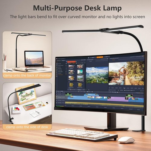 EppieBasic LED Desk Lamp - Double Head Architect Design for Home Office | Extra Bright 1200LM Eye Protection Light