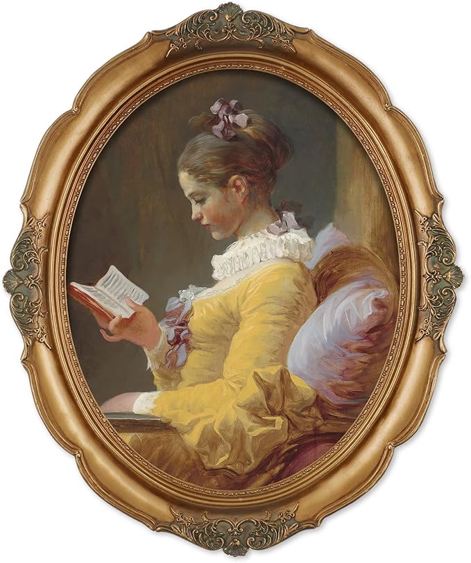 SIMON'S SHOP Oval Frame 11x14, Gold Picture Frames 11 x 14 for Gallery Wall Display, Vintage Poster Frames, Rococo Style Wall Décor